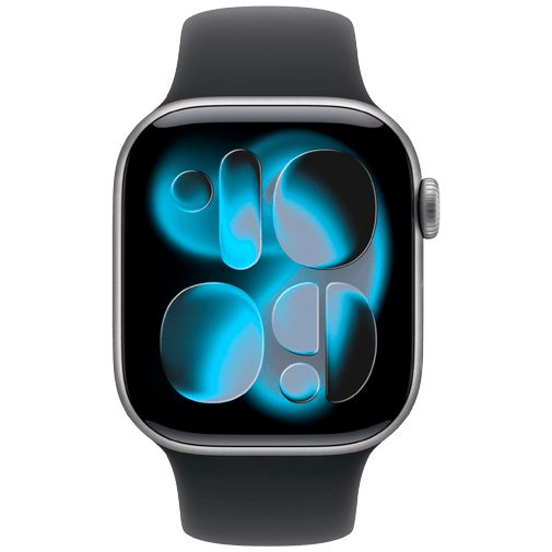 Apple Watch Series 11 42mm Grijs (Zwarte Rubberen Band S/M)